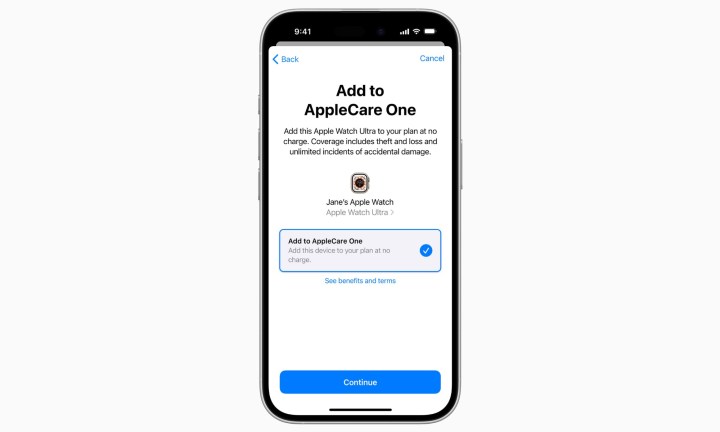Utnyttjar AppleCare One-tjänsten på en iPhone.