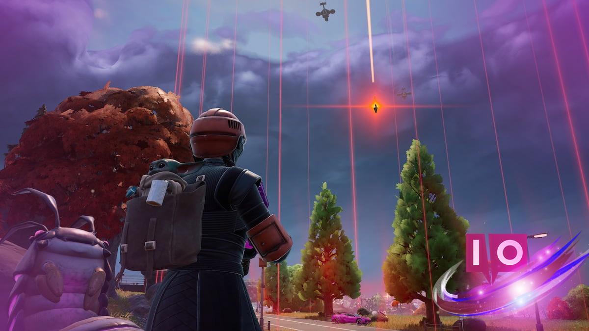 Mästarprecision Luftattacker för att åkalla Blå Ranger i Fortnite