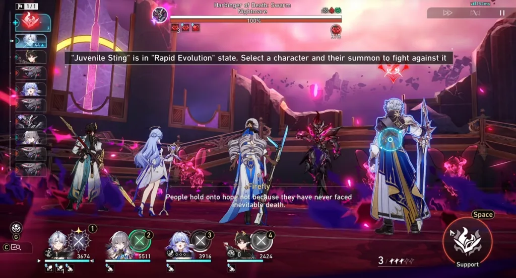 Harbinger of Death Swarm Nightmare boss movesets in HSR