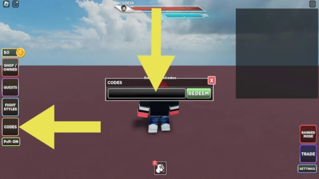 How to redeem codes in Untitled Boxing Game on Roblox