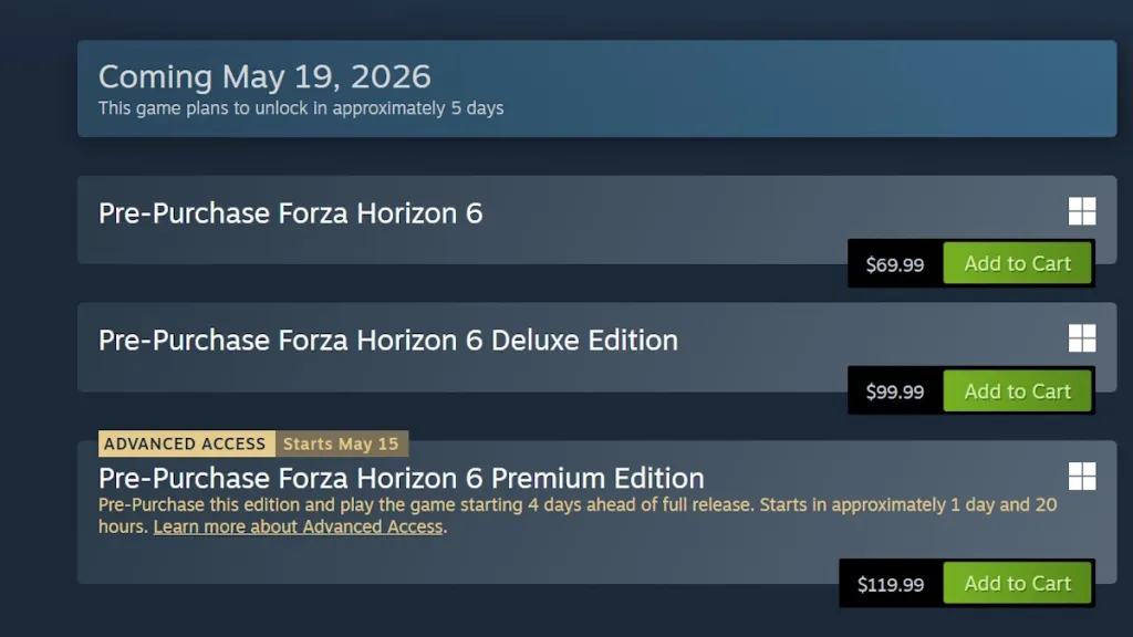 Forza Horizon 6 på Steam