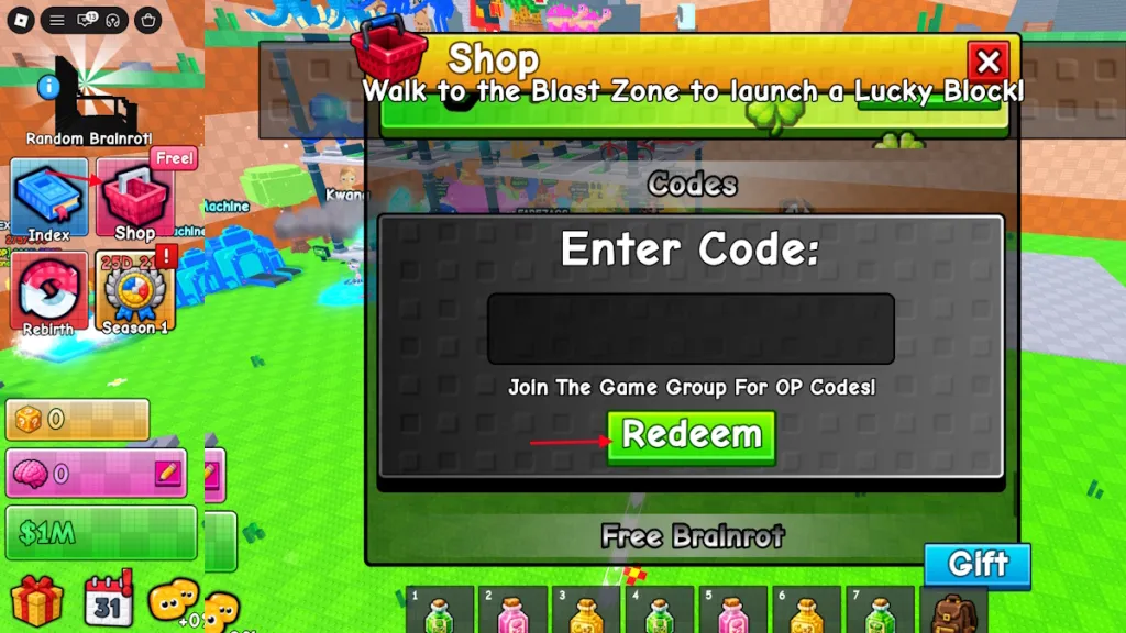 redeem Brainblast a Lucky Block Codes