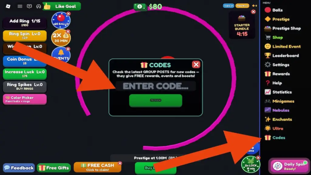 how to redeem codes idle balls roblox